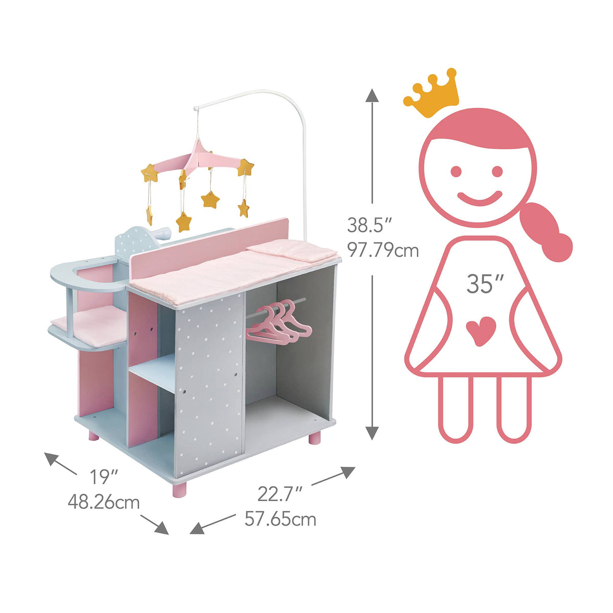 Polka Dots Princess Baby Doll Changing Station