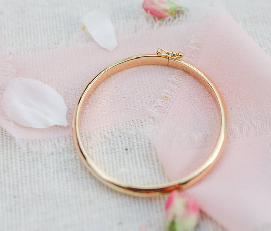 Gold Classic Bangle for Baby & Kids or Women