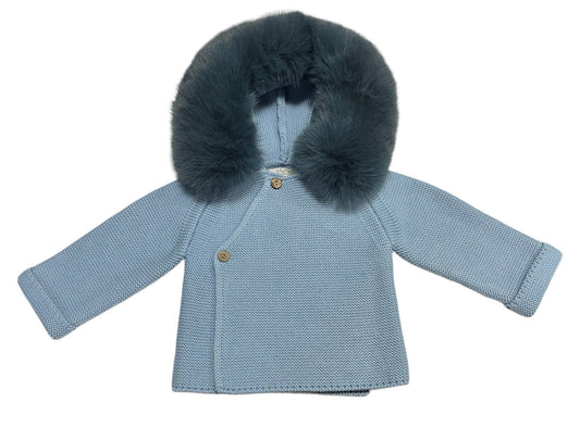 Knit Jacket with Removable Faux Fur