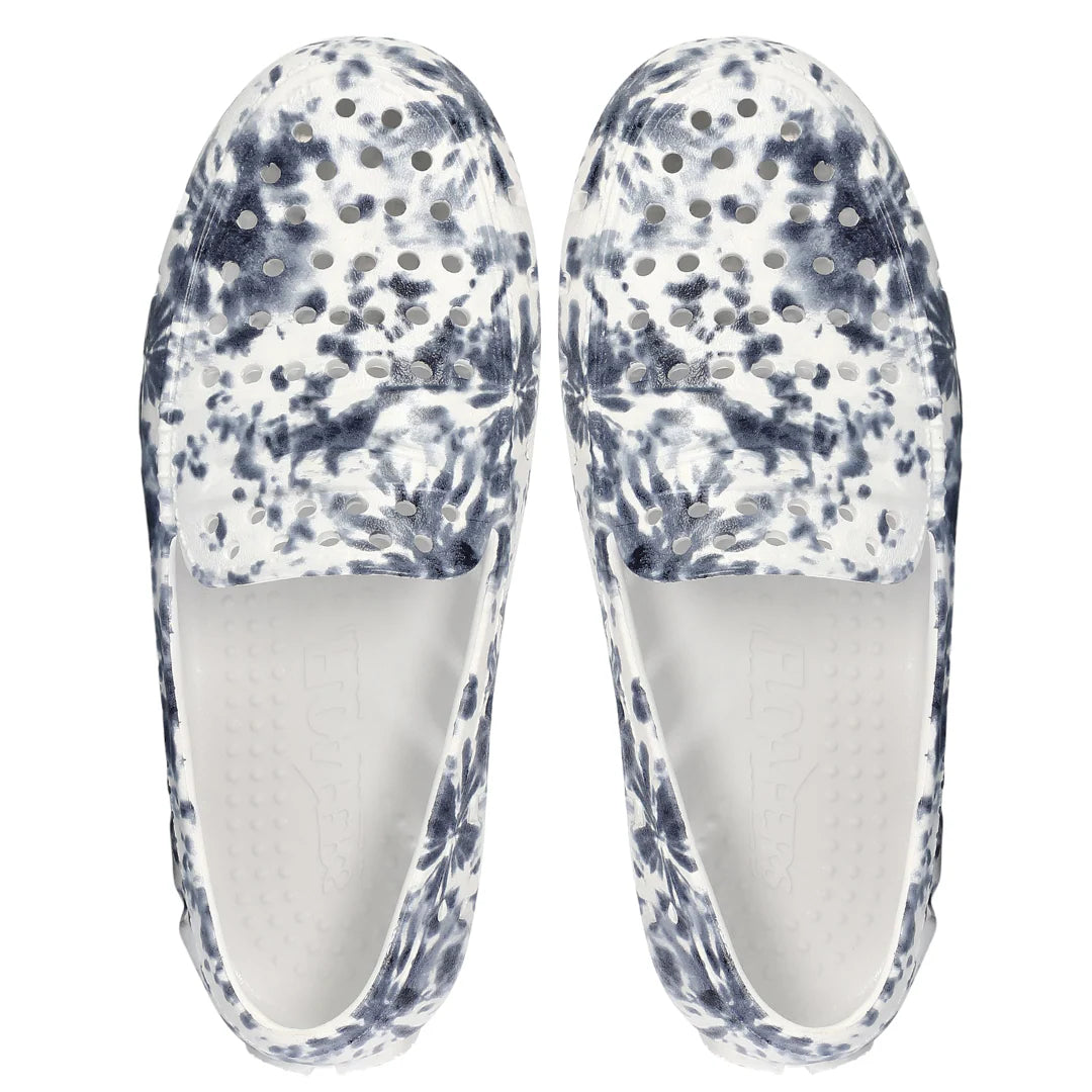 Kids Prodigy Navy Tie Dye Print Bright White Loafers