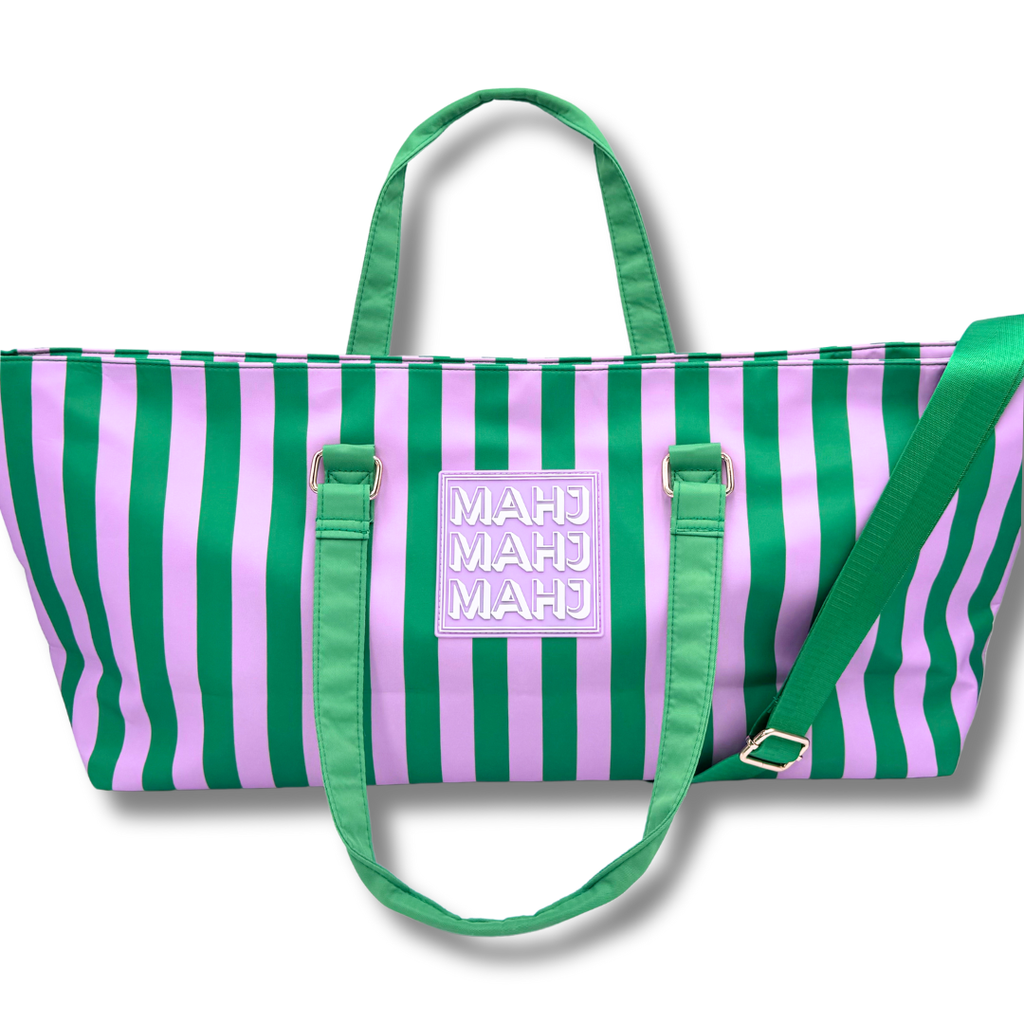 MAHJONG TOTE BAG  |  Wide with Zipper Closure
