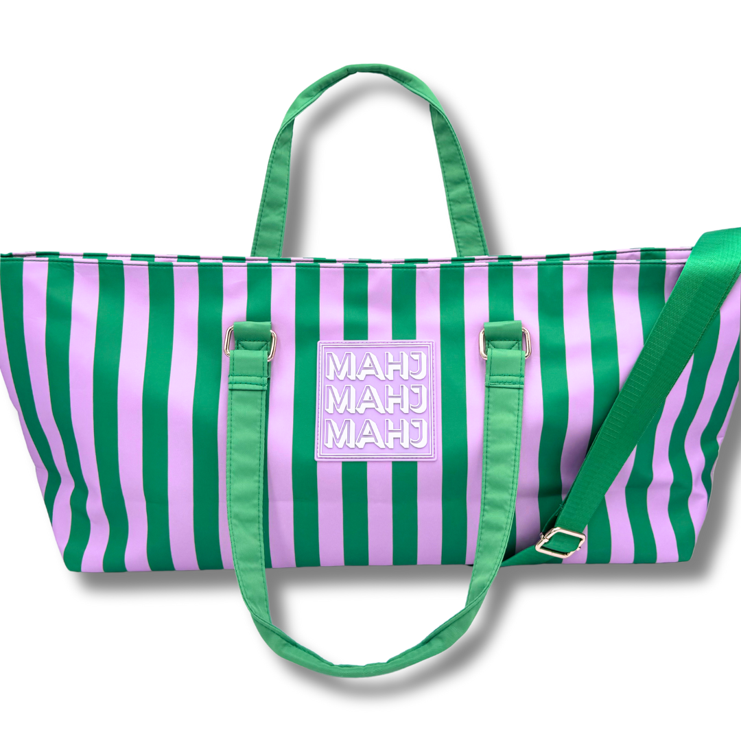 MAHJONG TOTE BAG  |  Wide with Zipper Closure