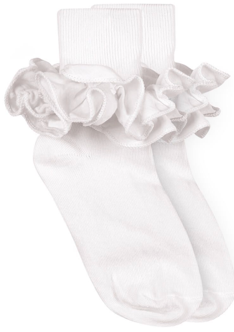 Jefferies Socks Misty Ruffle Lace Turn Cuff Socks 1 Pair