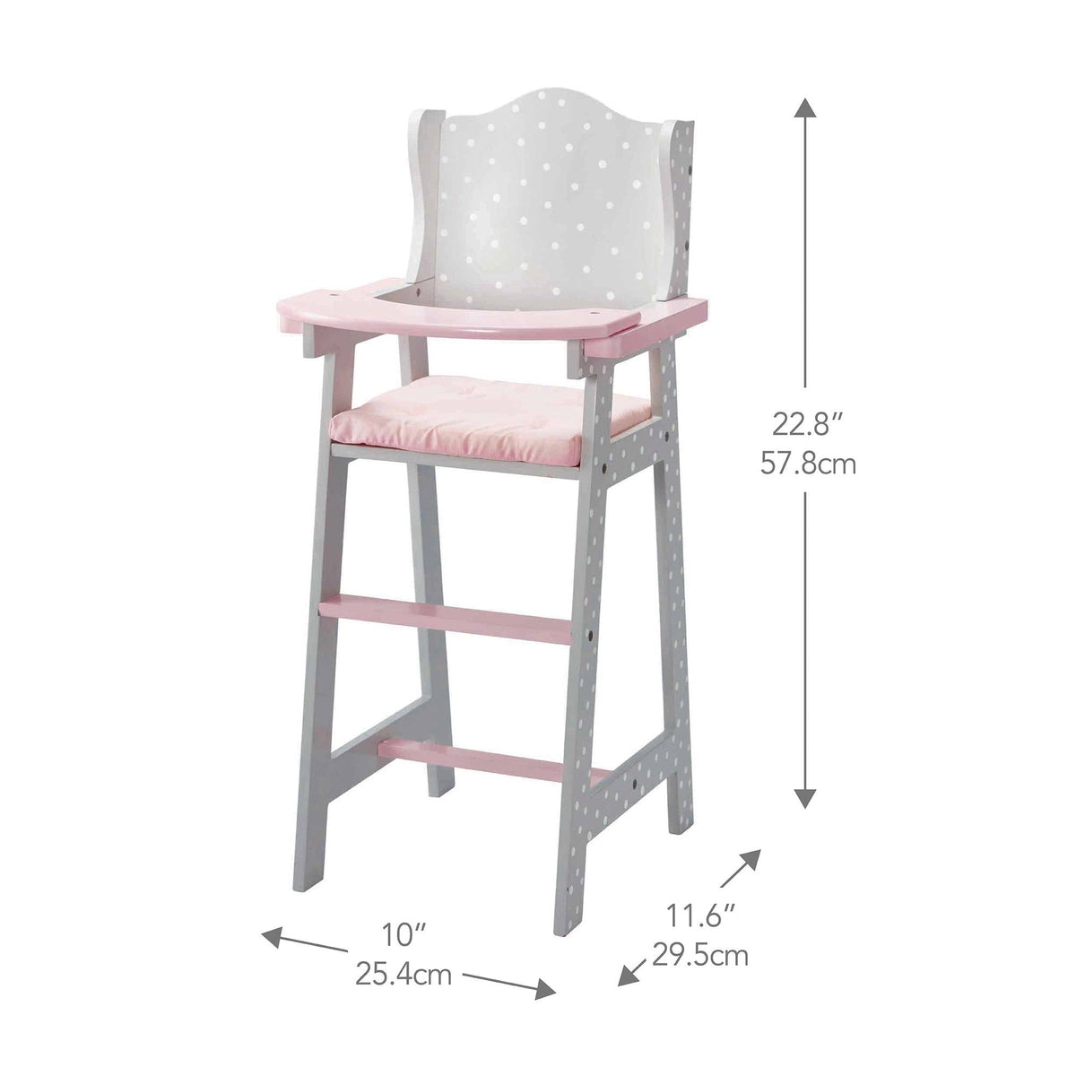 Polka Dots Princess Baby Doll High Chair - Grey