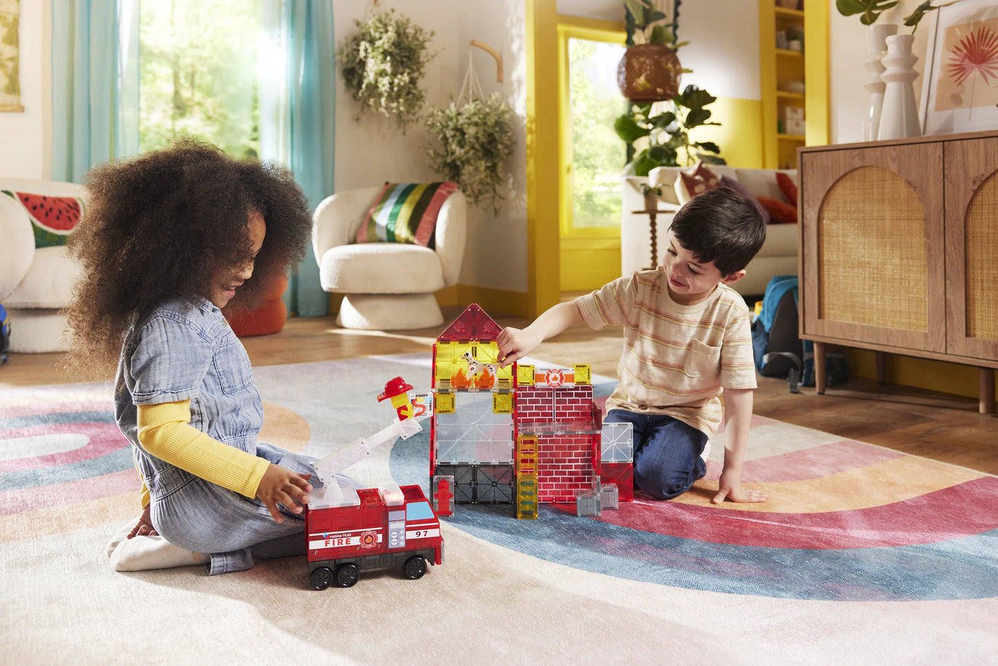 Magna Tiles- Fire Station 50 pc Set