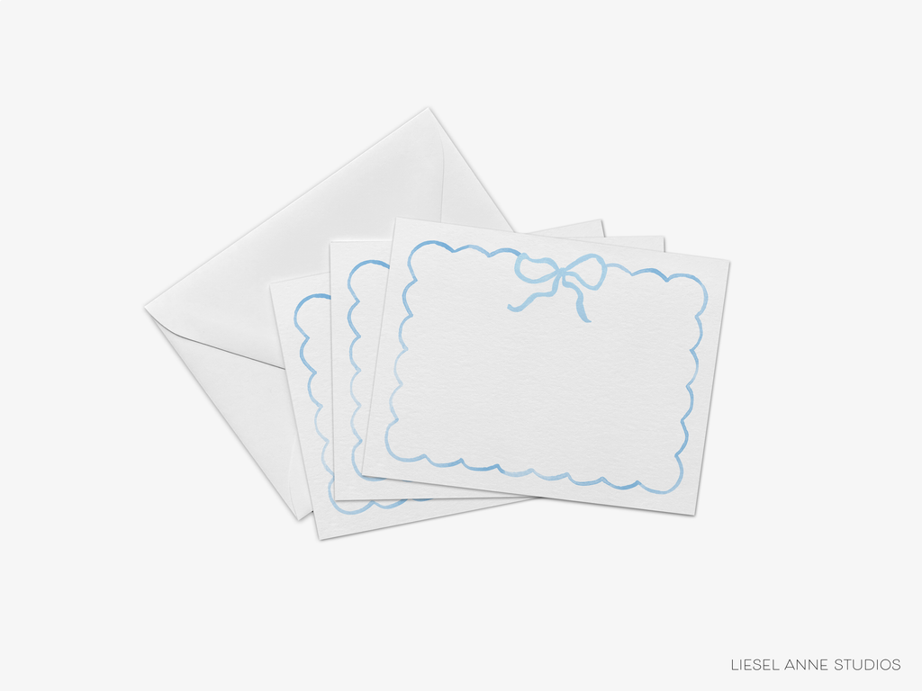 Light Blue Bow Flat Notecard
