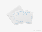 Light Blue Bow Flat Notecard