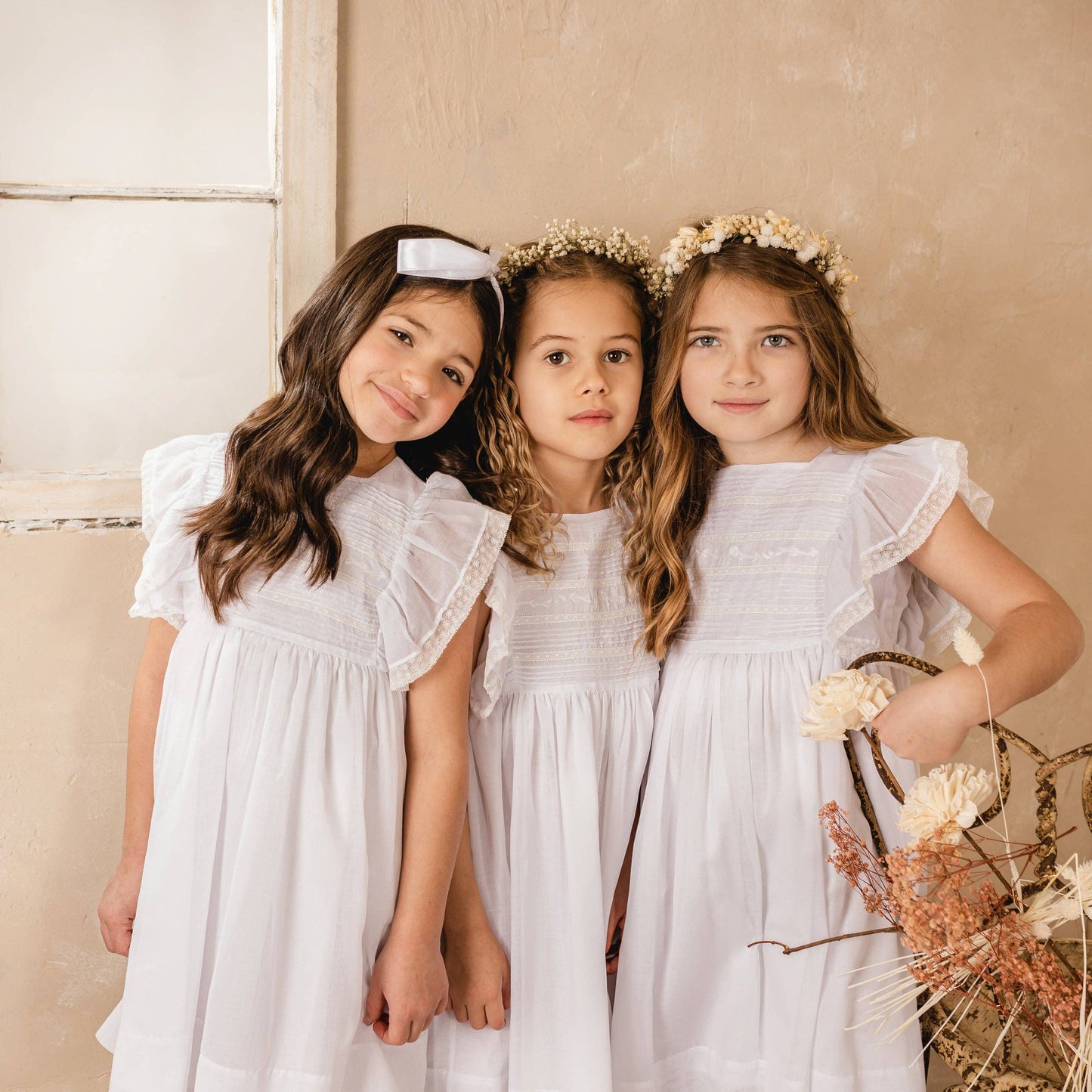 White Voile & Lace Princess Wedding Dress