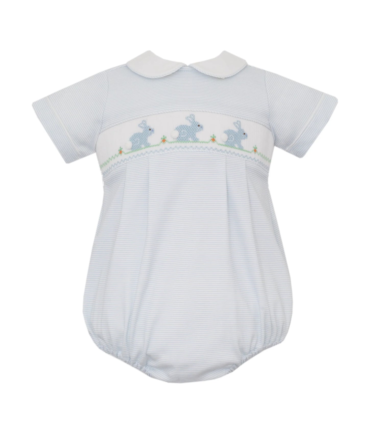 Bunny Boy's- Lt. Blue knit stripe bubble