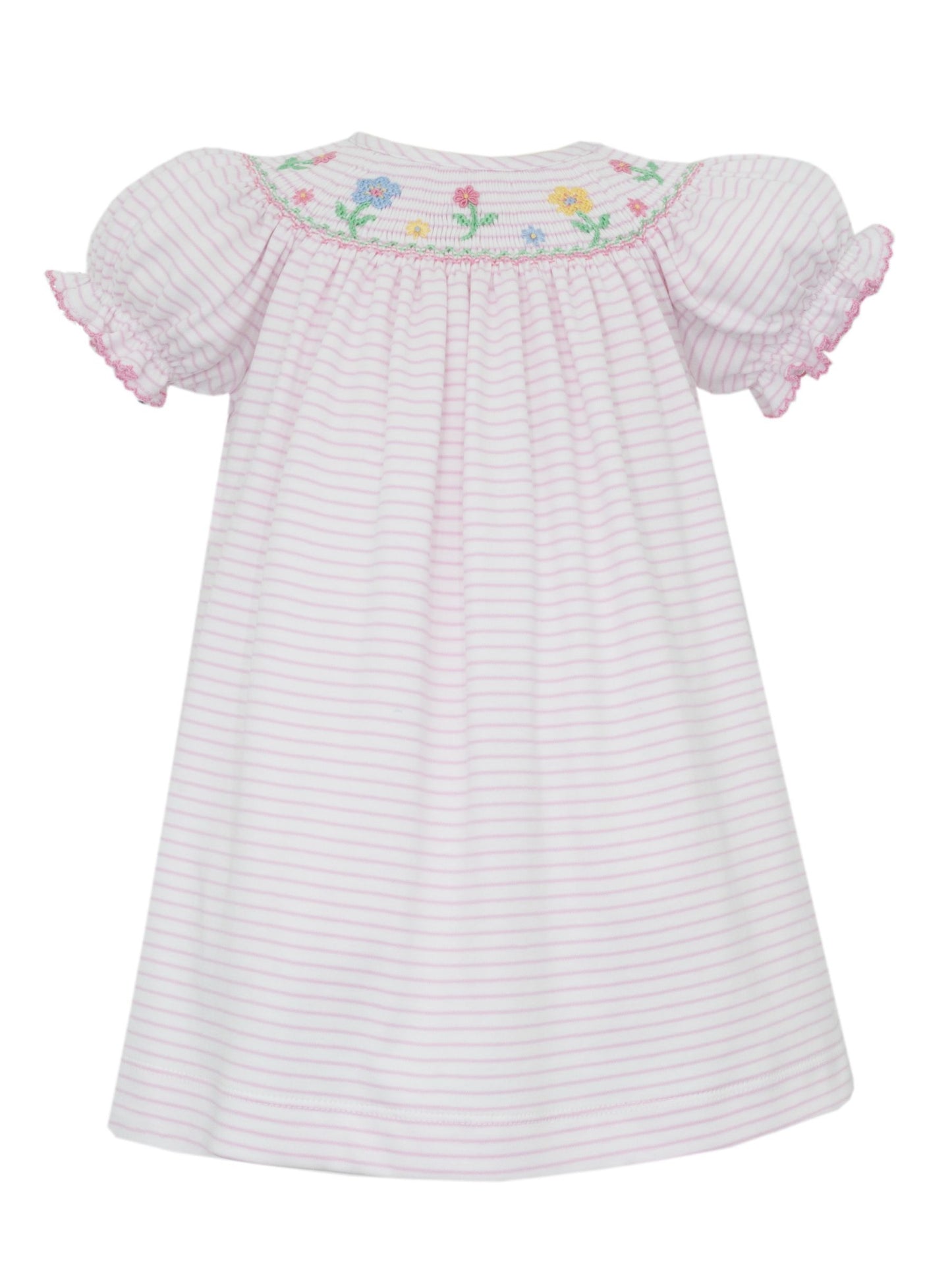 Flowers-Pink knit stripe angel wing bishop