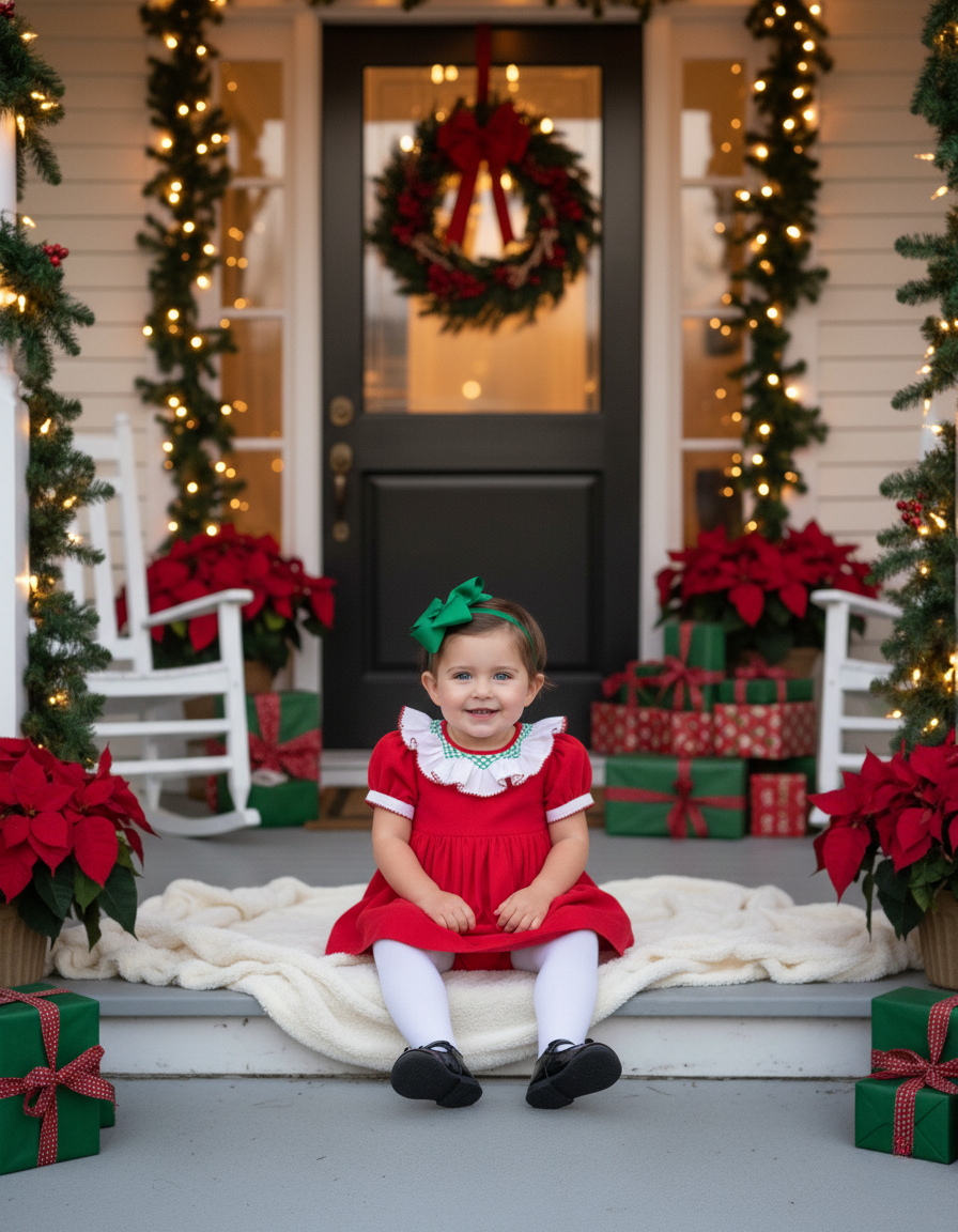 Mistletoe Moments Smocked Corduroy Dress and Bloomer Set