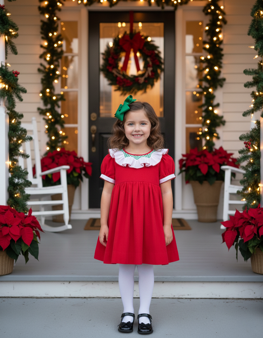 Mistletoe Moments Smocked Corduroy Dress