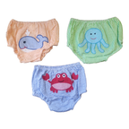 3 Piece Diaper Cover Set - Crab, Octopus & Whale