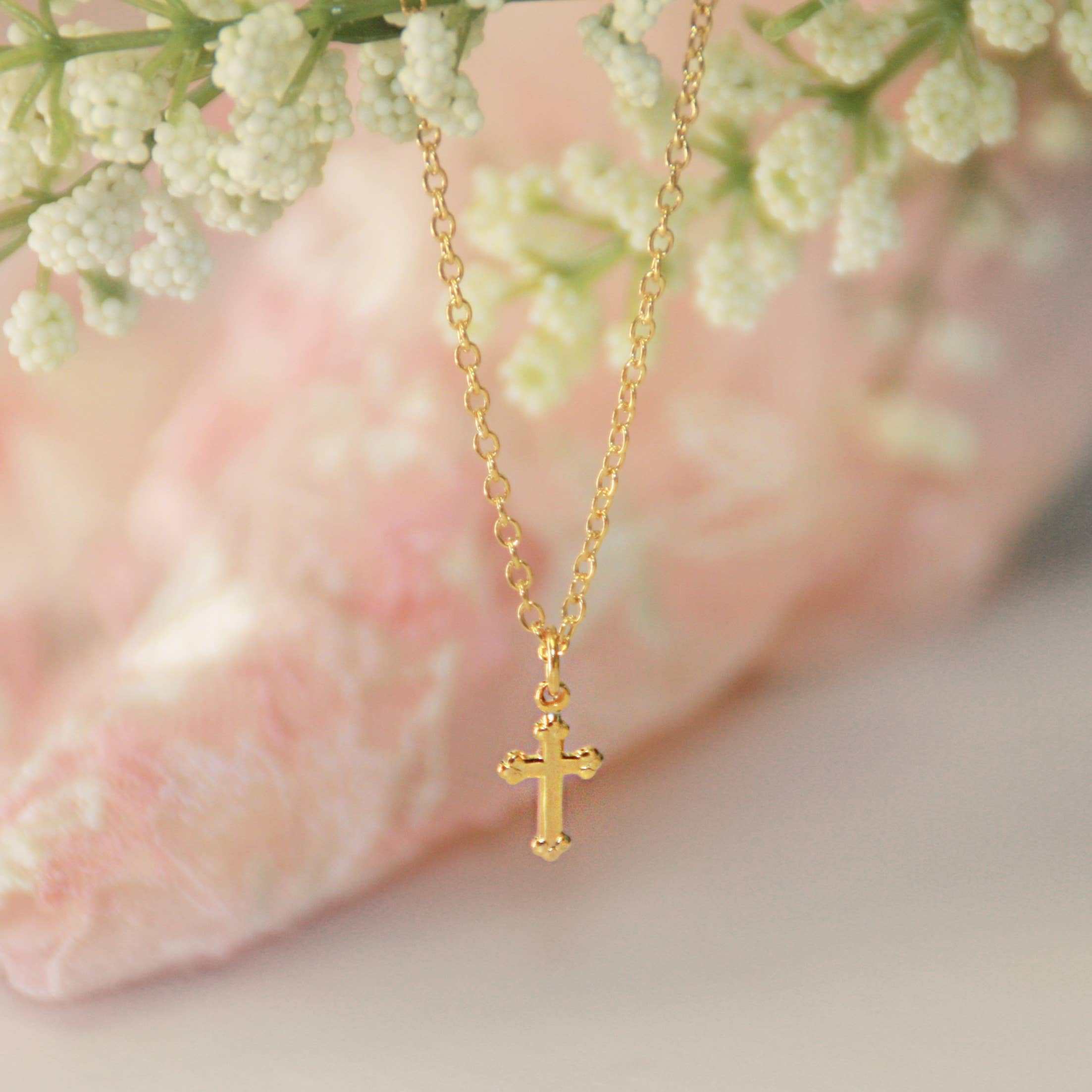 Classic Baby Cross Gold Necklace