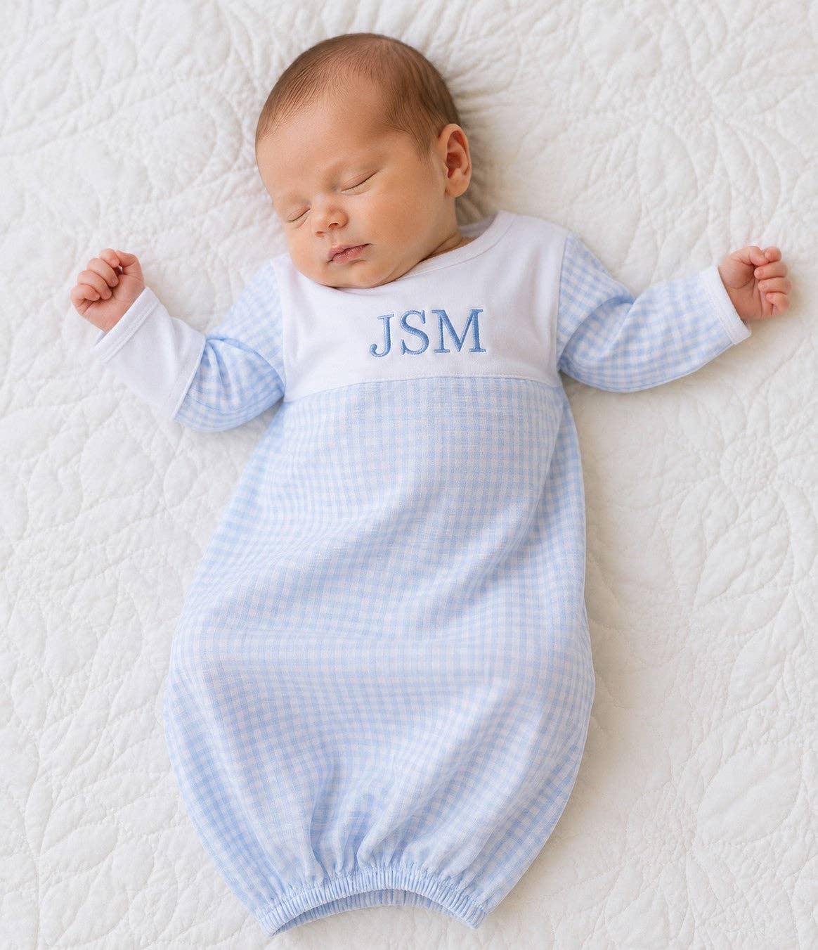 Baby Boy's "Blue Checks" Gown