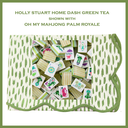 DASH MAHJONG AND GAME TABLECLOTH ~ GREEN TEA