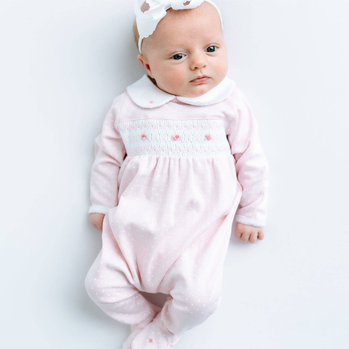 Mia's Classics Smocked Footie - Pink