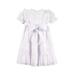 White Voile & Lace Tea Length Wedding Dress