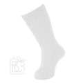 Ribbed Cotton Knee Socks- White