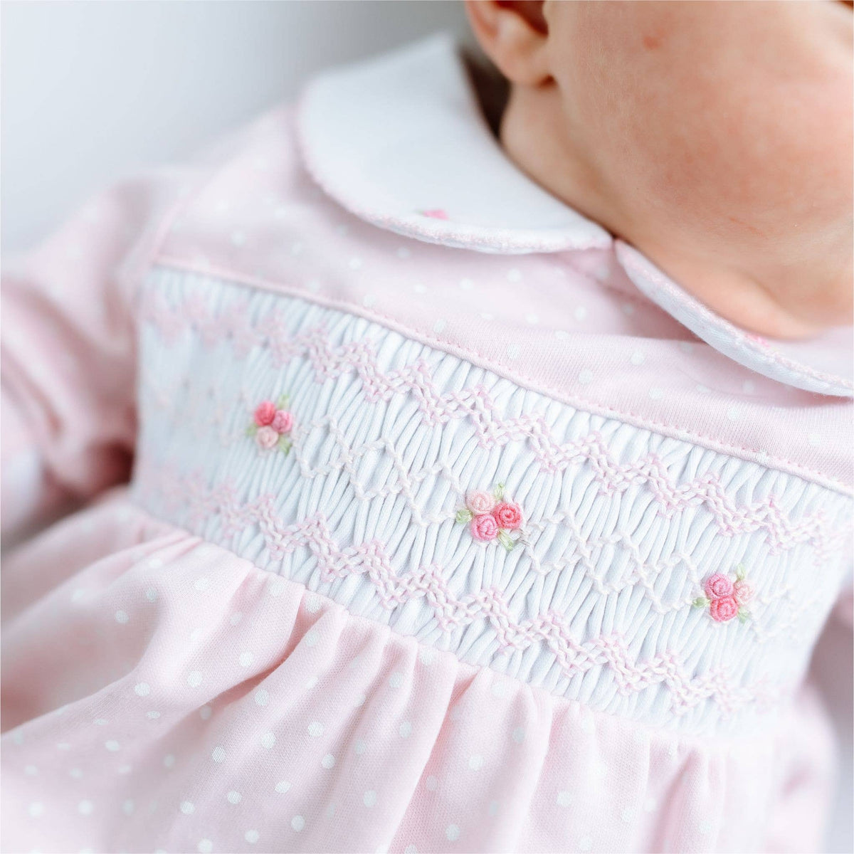 Mia's Classics Smocked Footie - Pink