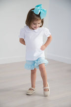 Girls short Sleeve Peter Pan Collar Shirt - White