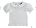 White Knit, Girls Short Sleeve Piped Shirt