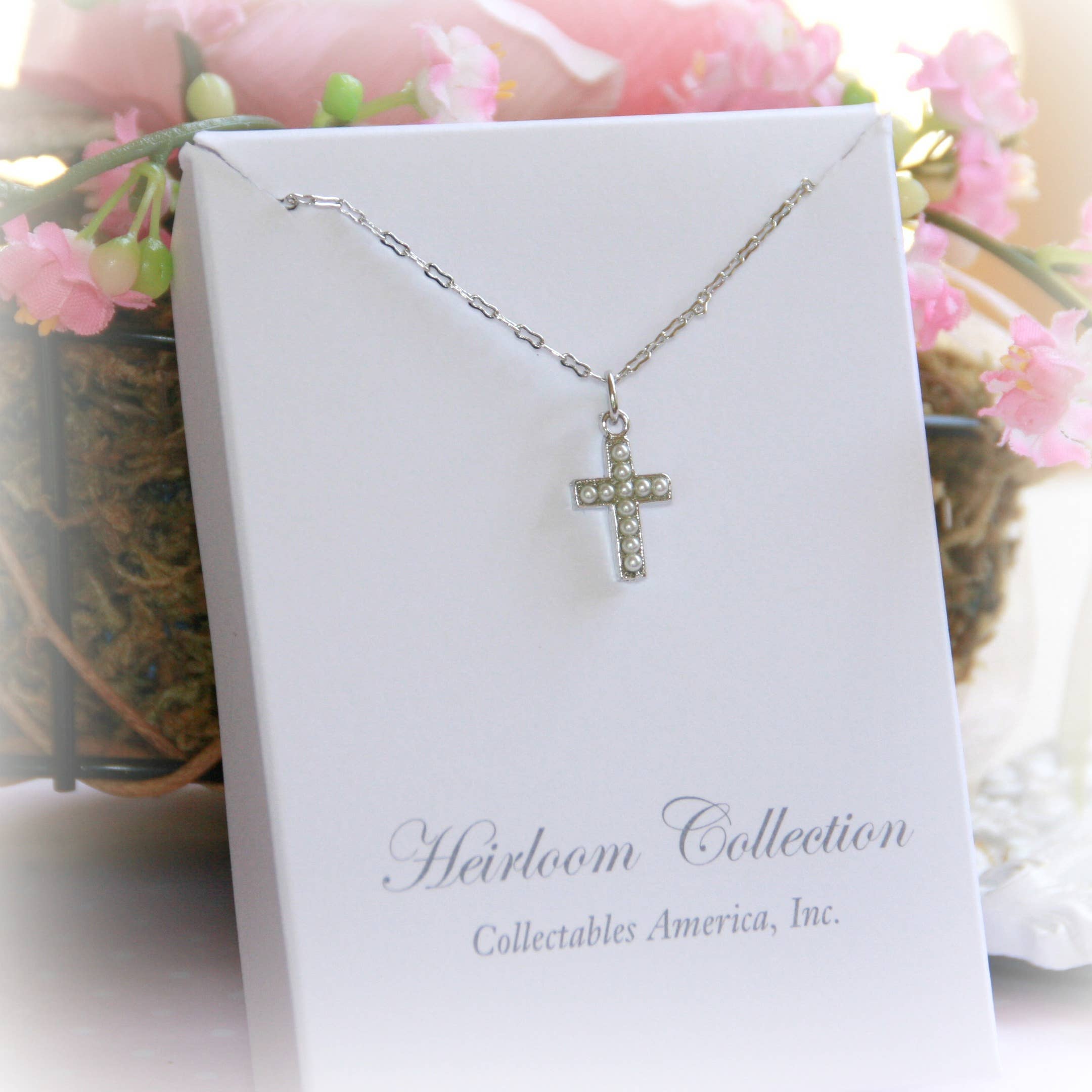 Seed Pearl Timeless Cross Necklace for All Ages