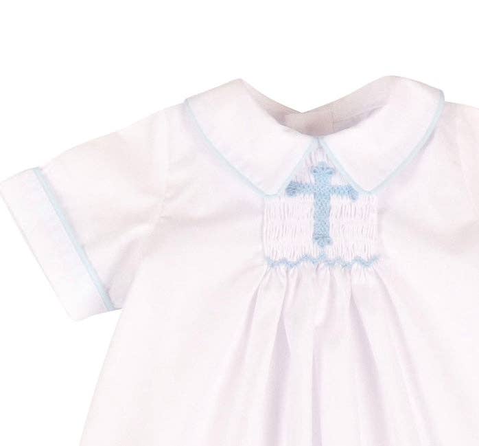 Haven Daygown & Diaper Cover - Blue embroidering