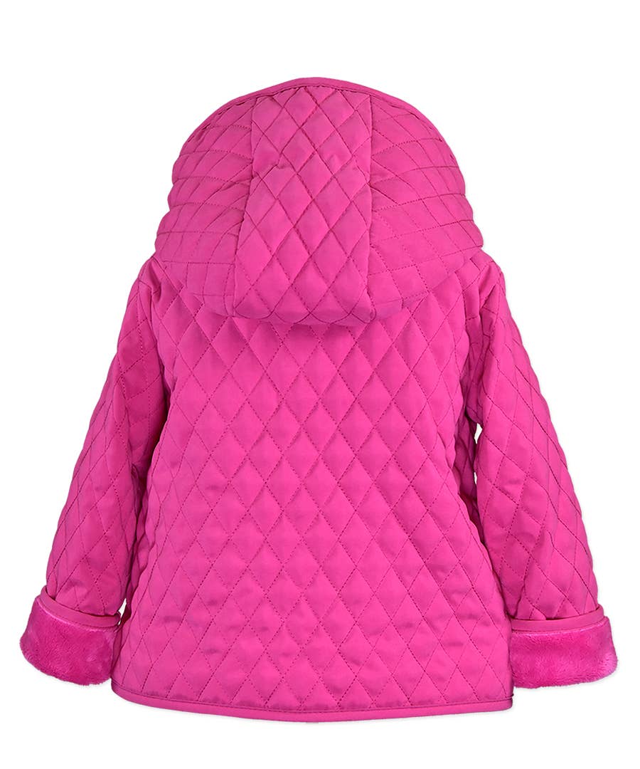 Widgeon Girls Hooded Quilted Barn Jacket lined w/faux fur
