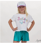 Birthday Girl in Sequin on White Boxy