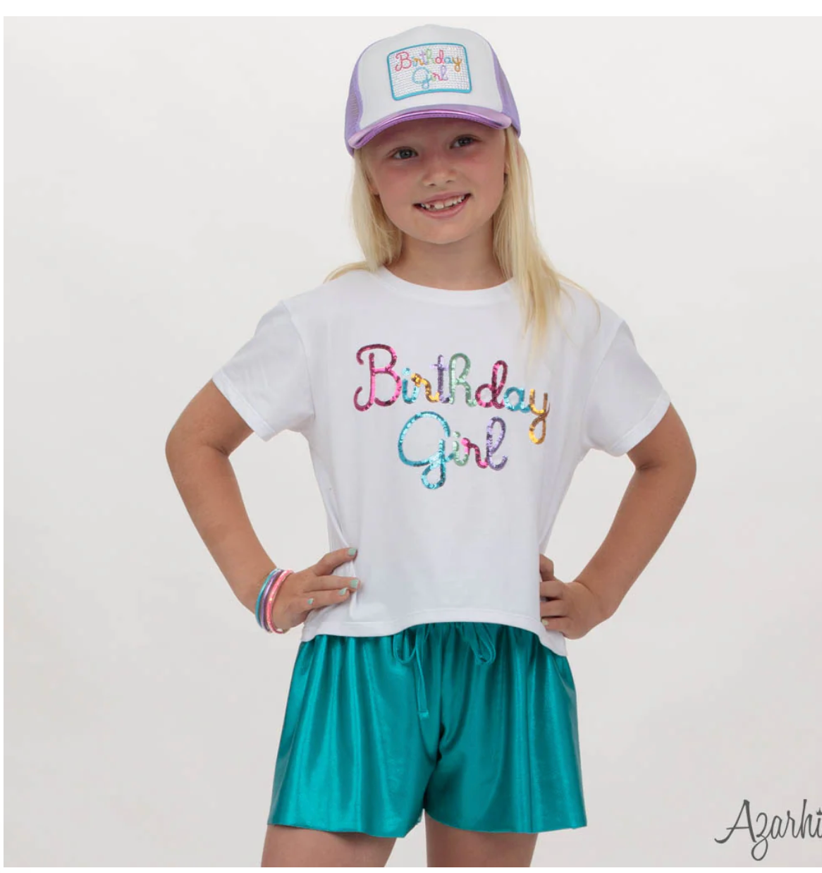 Birthday Girl in Sequin on White Boxy