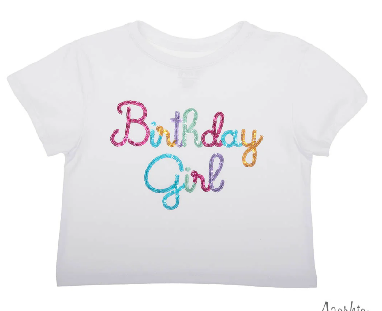 Birthday Girl in Sequin on White Boxy