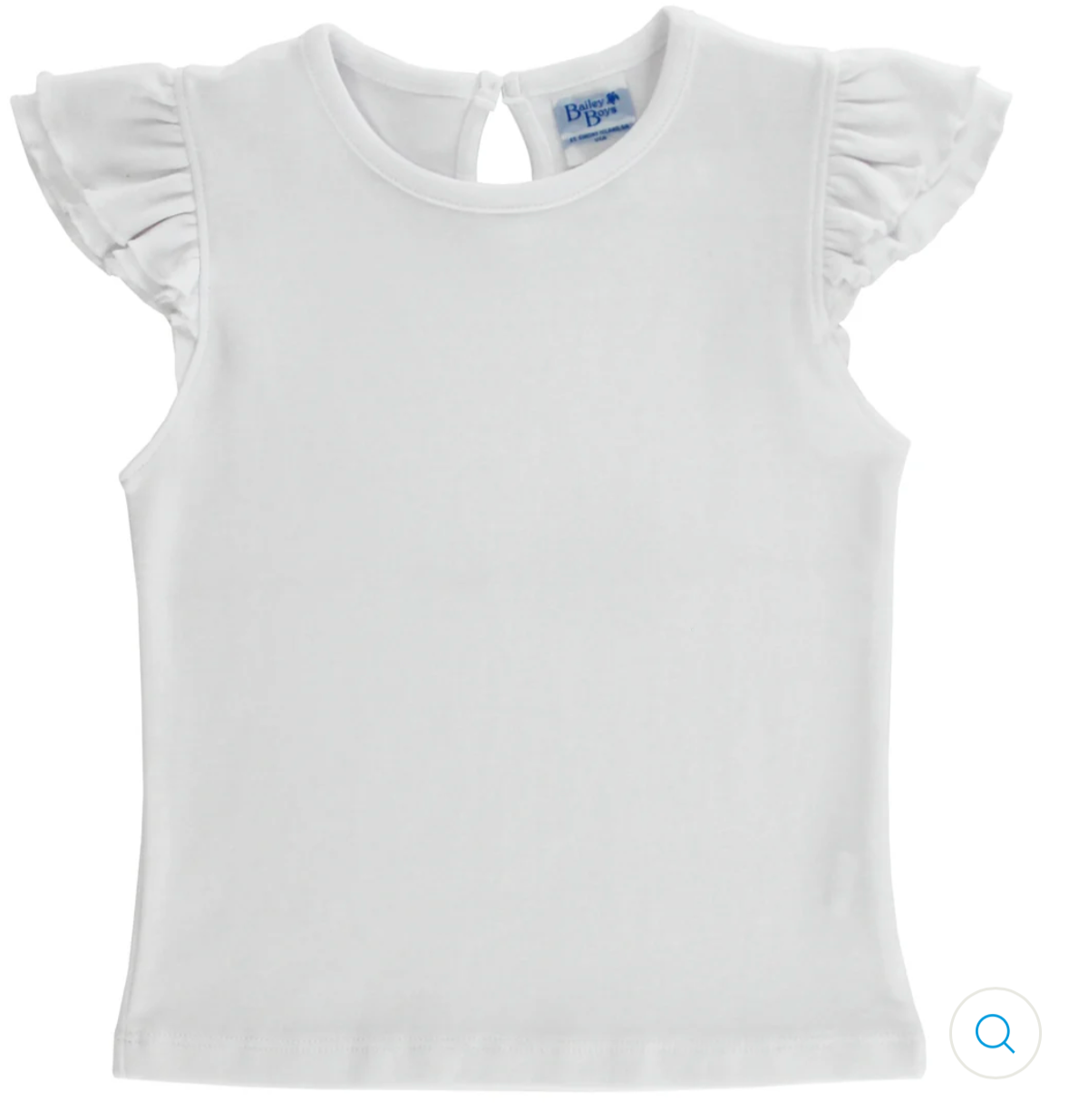 White Ruffled Sleeve Tee