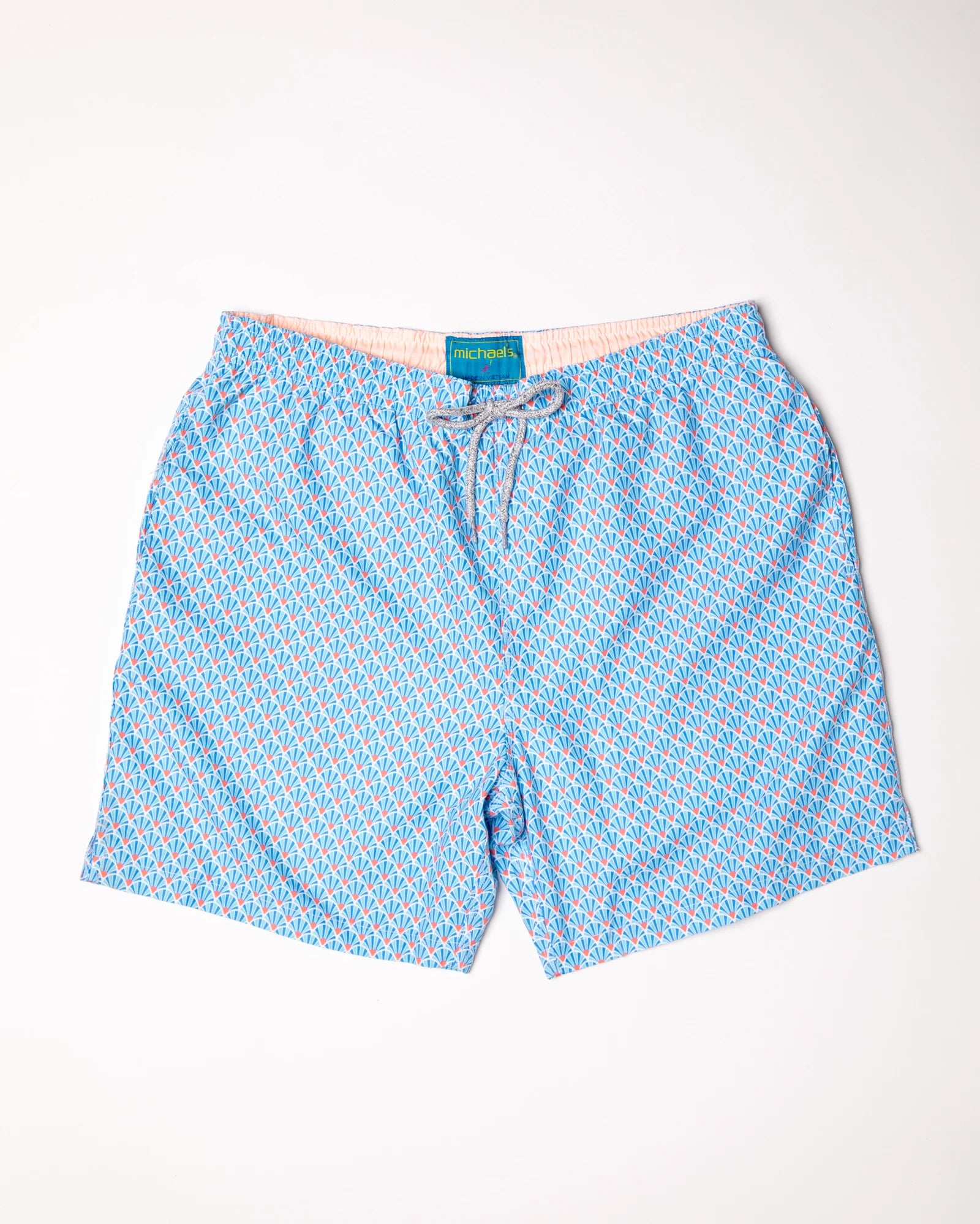 Boy's Cyclist Swim Trunks- Fans Sky/Orange