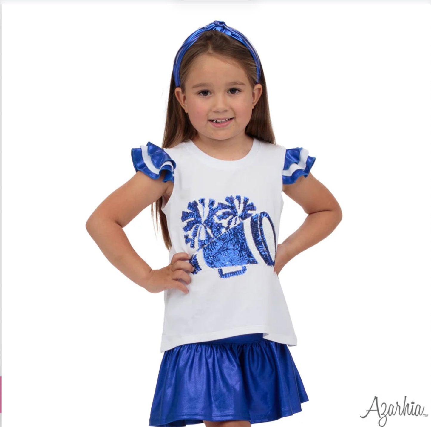 Gathered Skort in Royal Shimmer