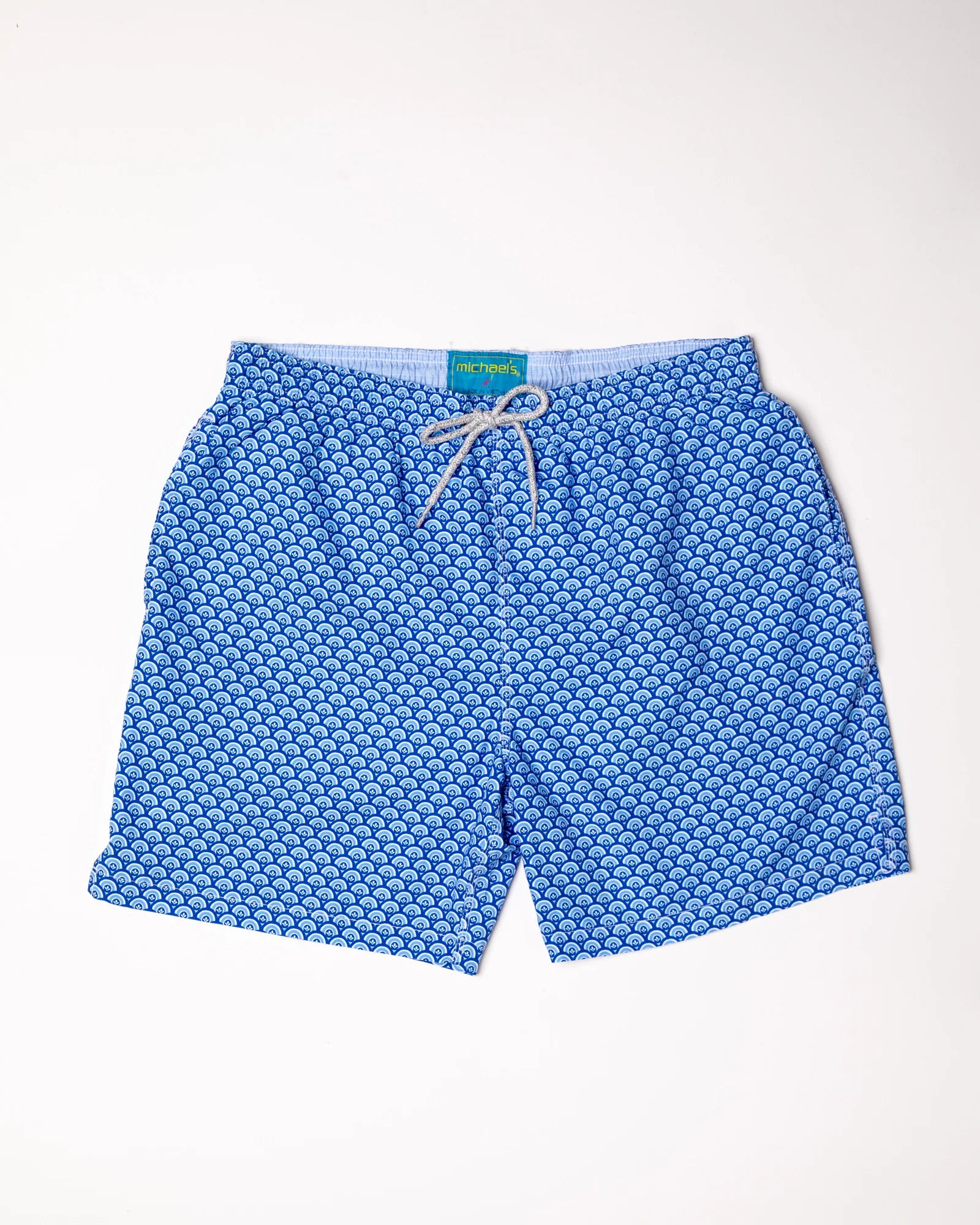 Boy's Cyclist Swim Trunks- Half Moons Navy/White