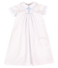 Haven Daygown w/Smocked blue cross and Diaper Cover