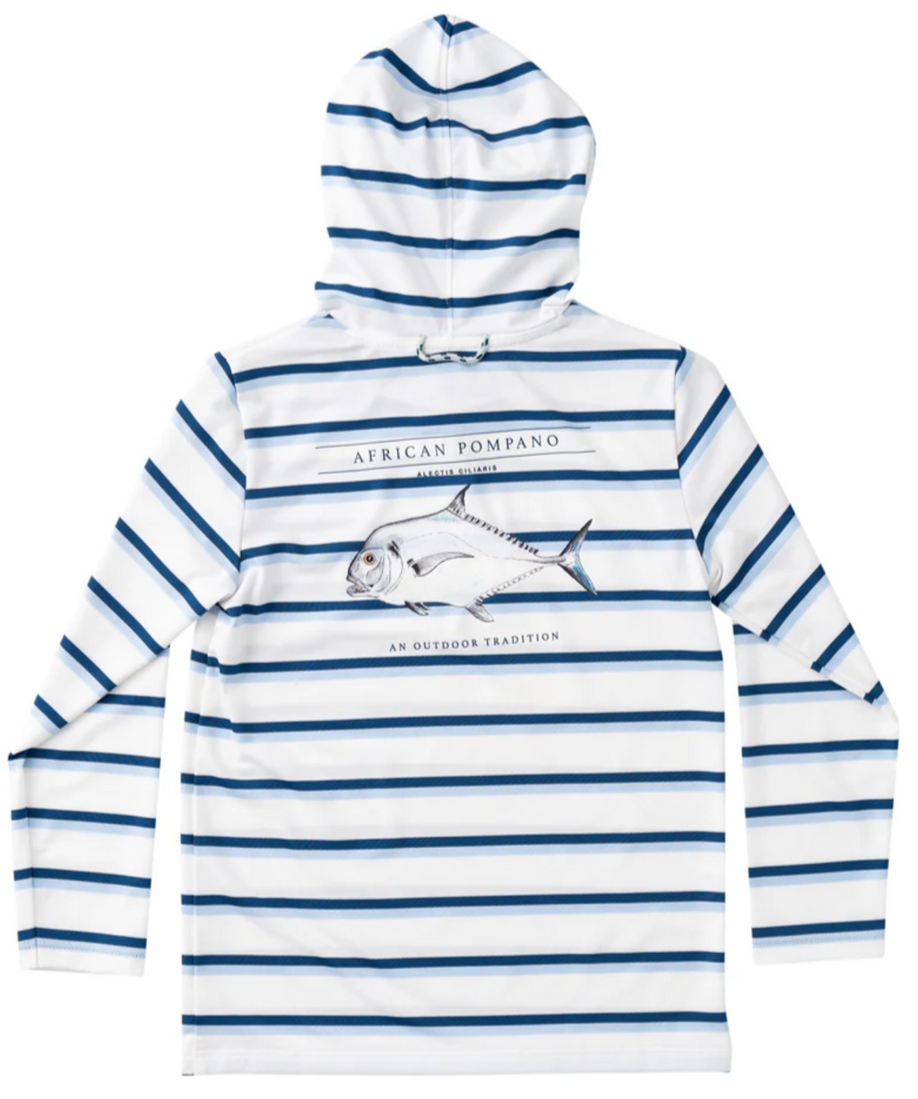 Kid's Pro Performance Hoodie T-shirt – African Pompano Stripe Art