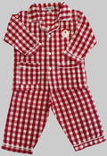 Red Gingham Santa Embroidered PJs