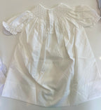 Catherine White Smocked Dress w/White Pearls