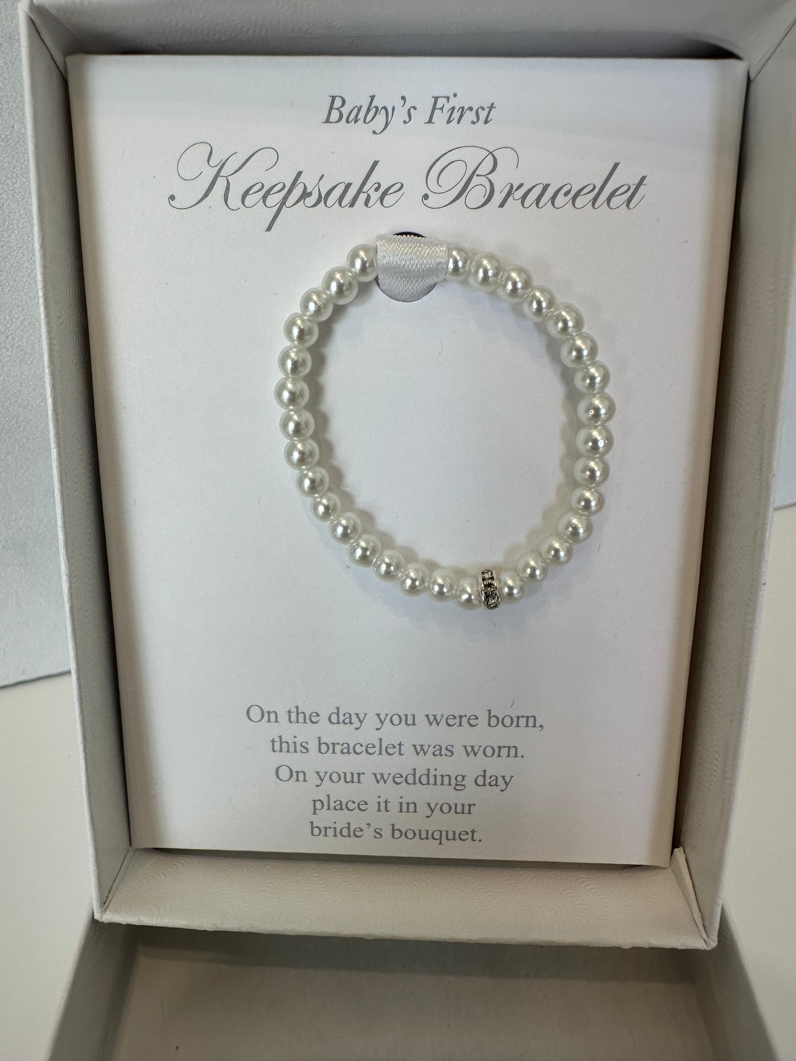 Baby's First Keepsake Pearl Bracelet w/Crystal Accent