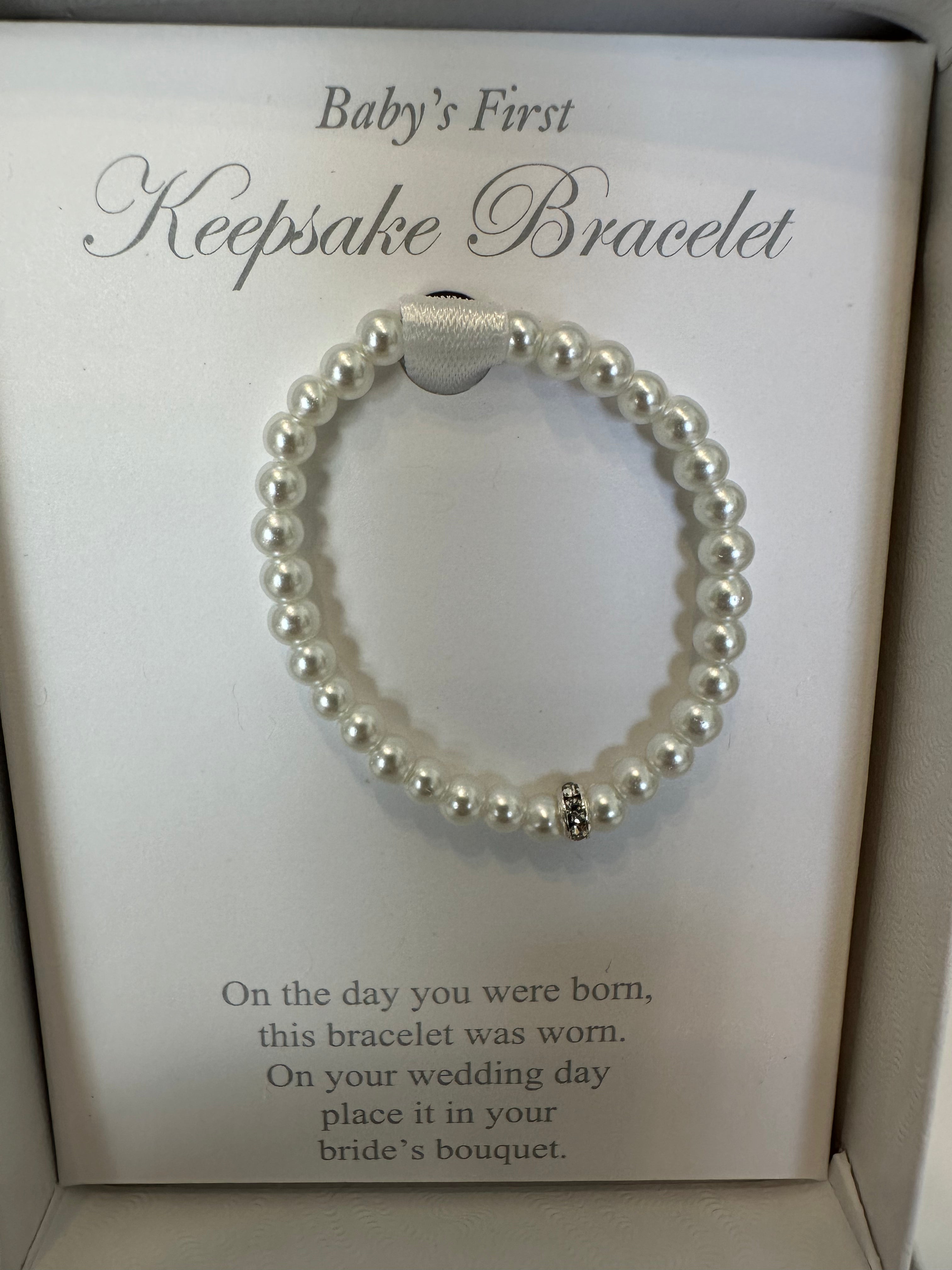 Infant Bracelet- Pearl & Crystal