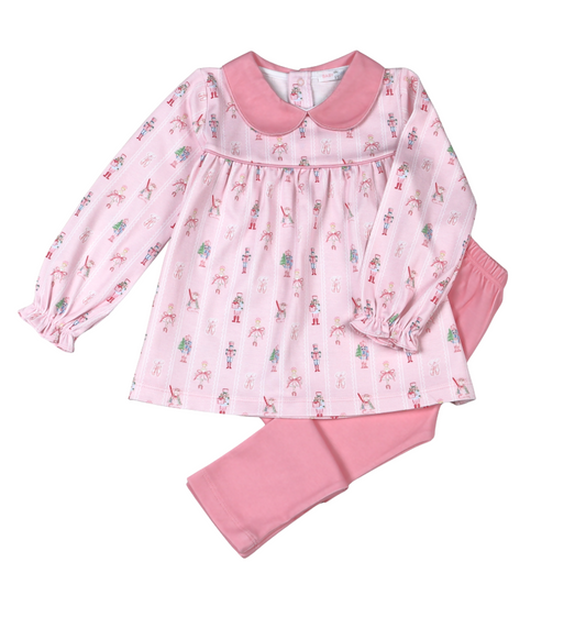 Pink Nutcracker Pima Scallop Set