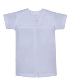 White Ellis Boy Romper-Cross