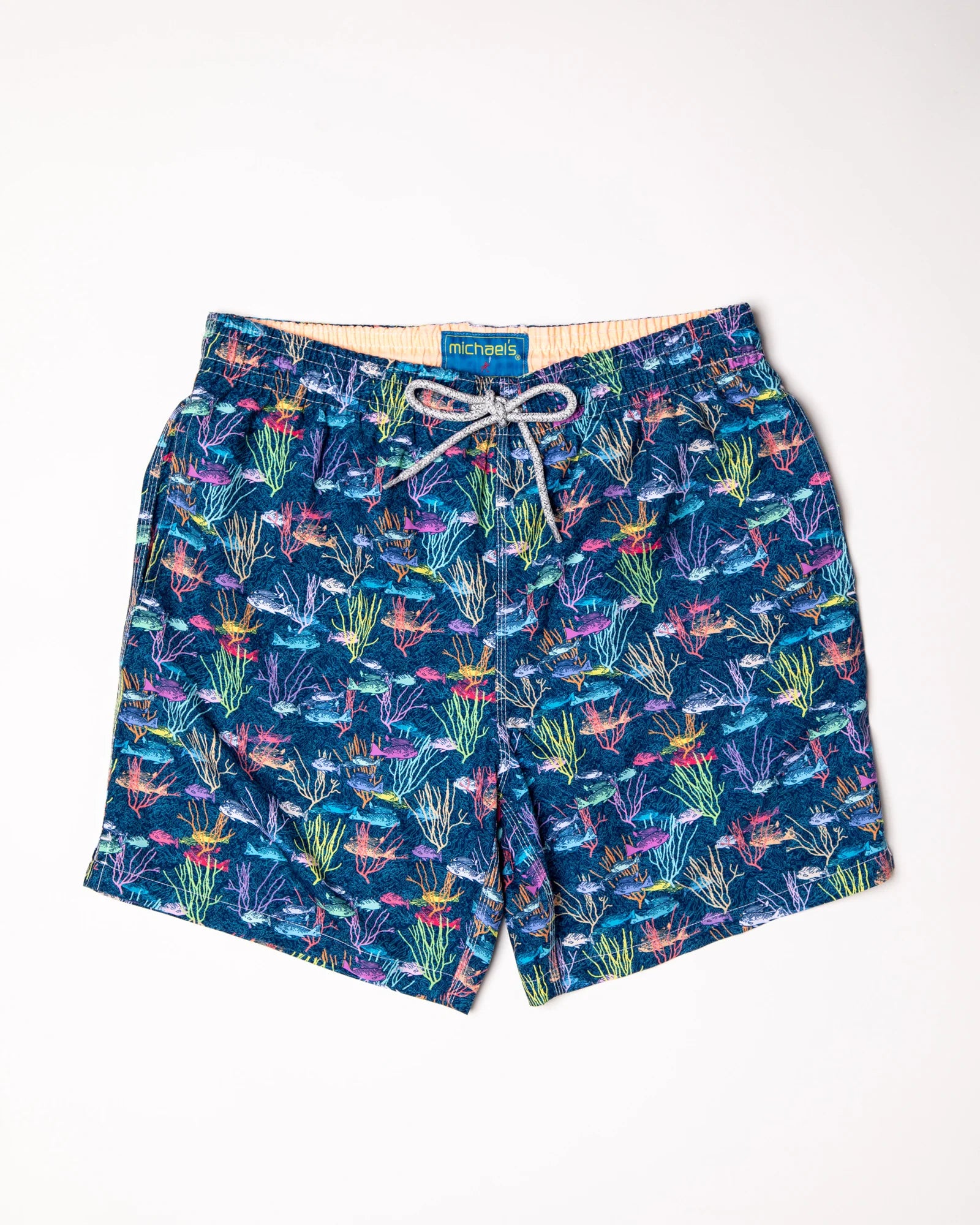 Boy's Cyclist Swim Trunks- School of Fish Navy