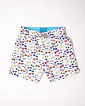 Men's Cyclist Liner Swim Trunks- Sunglasses White