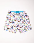 Boy's Cyclist Swim Trunks- Sunglasses White