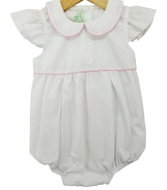 White Bubble w/Pink Gingham Trim