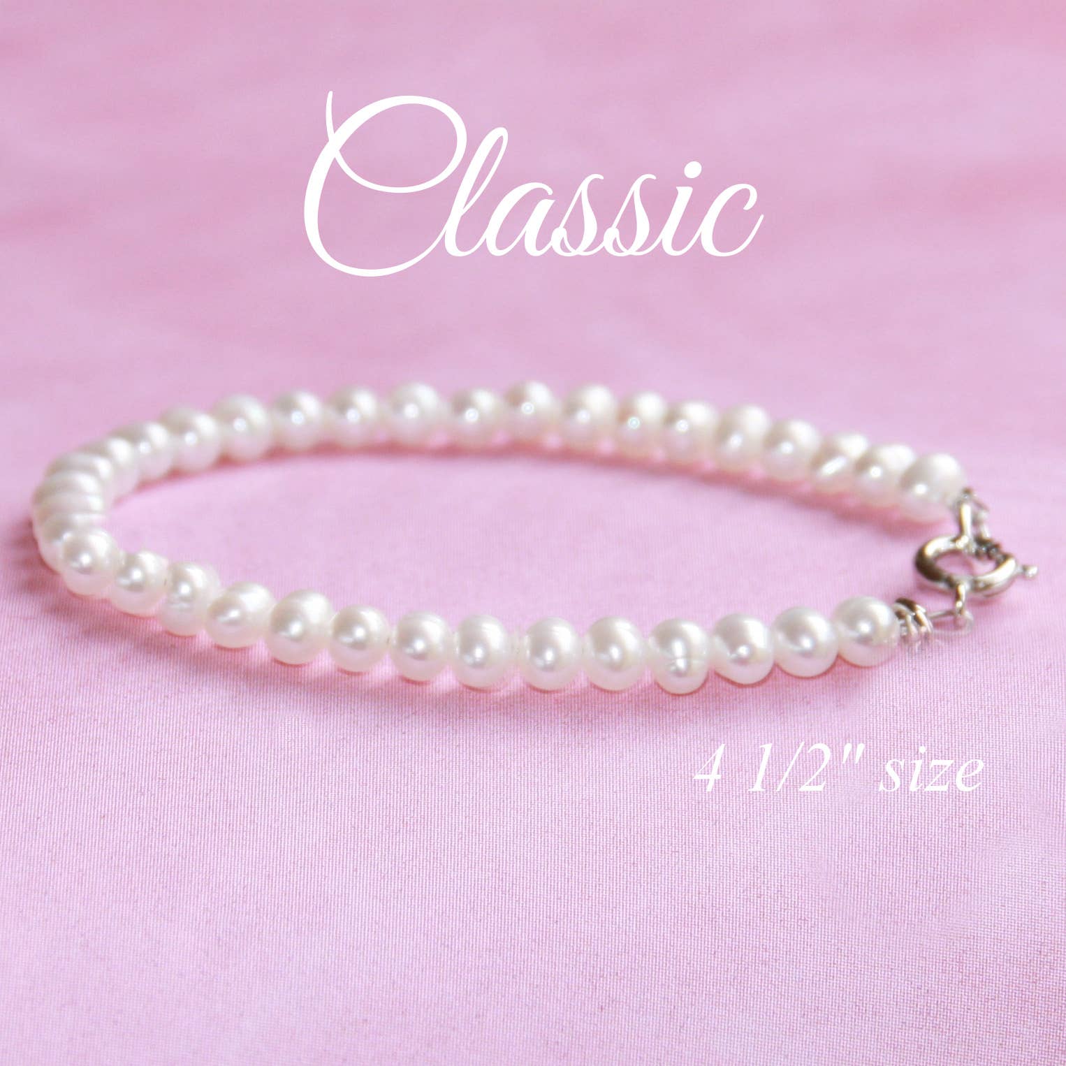 Classic Pearls Sterling Clasp Infant Bracelet
