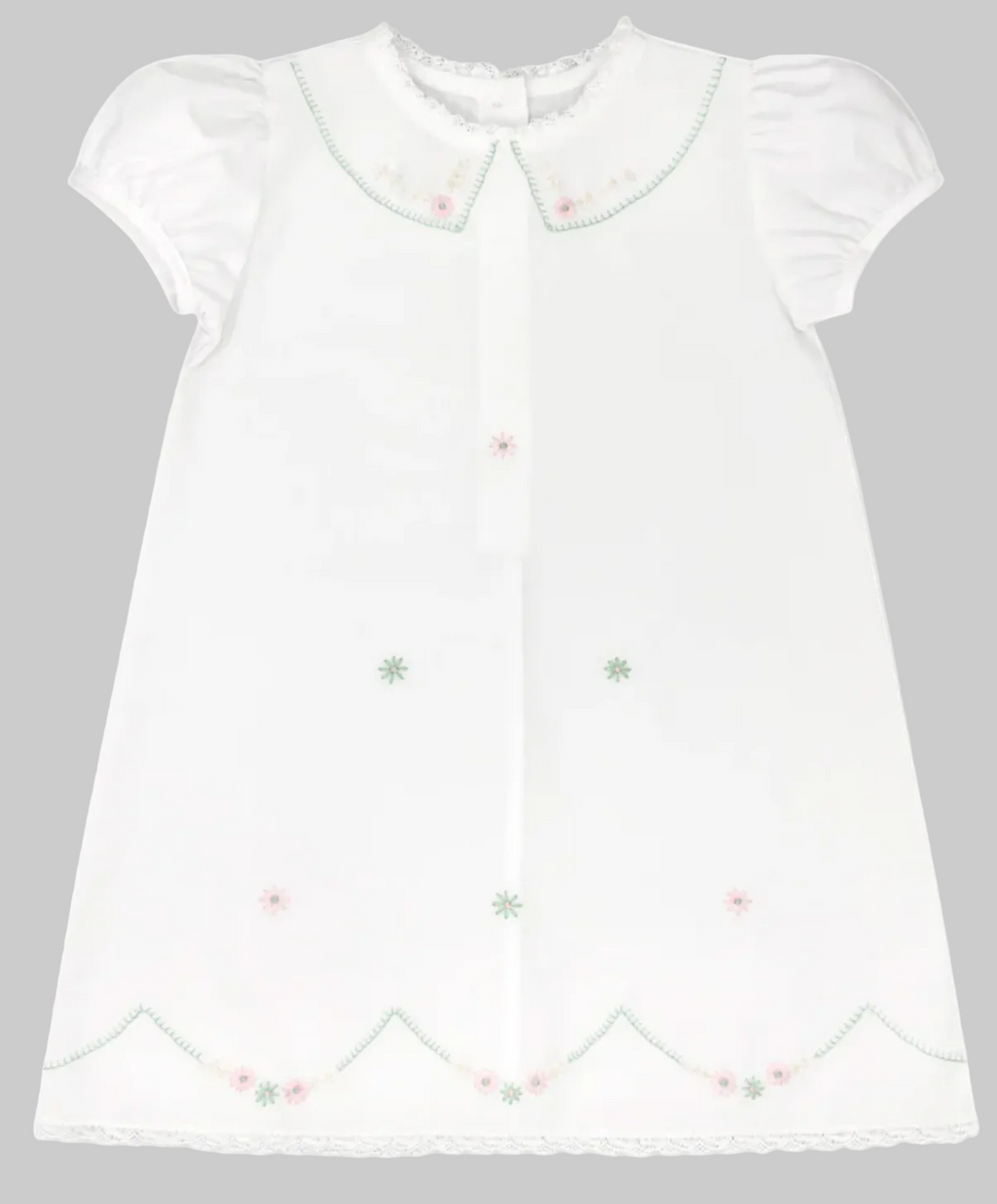 Girl Classics Ashtyn Dress W/Embroidered flowers on the bottom